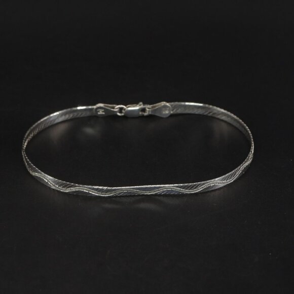 Authentic MILOR ITALY 7.5" Herringbone Diamond Cut Faux Rope Chain Bracelet - 4g - Picture 1 of 5